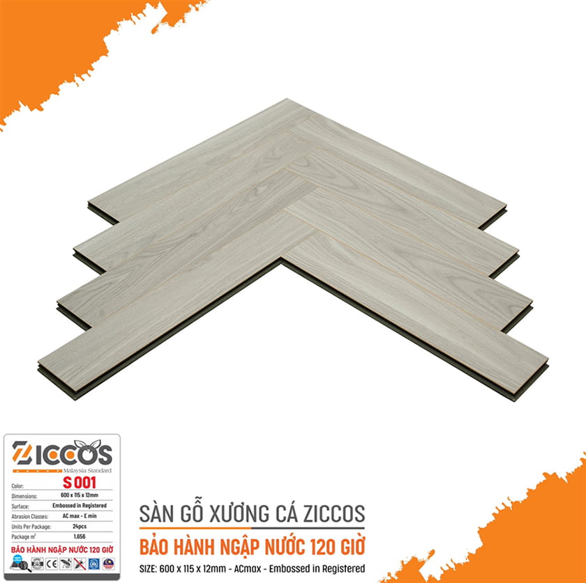 Sàn gỗ xương cá Zicos mã s001